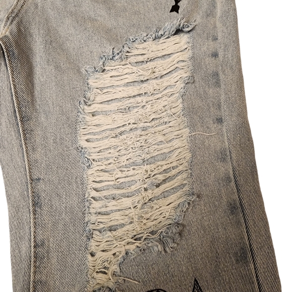 Adika Distressed High Waist Tattoo Mother Cut Jeans Size 28 - Picture 9 of 14